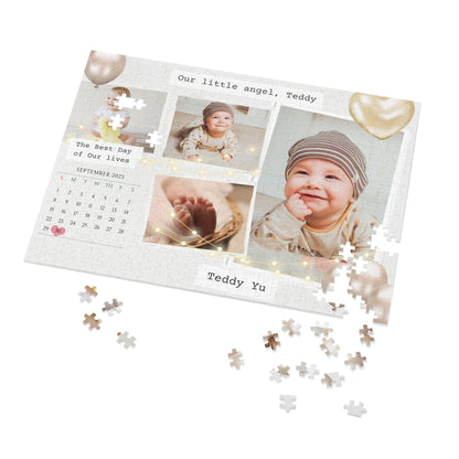 Custom Image Newborn Jigsaw Puzzle 1000/500/252/110 Pieces | Customized Gift for New Parents and Grand Parents