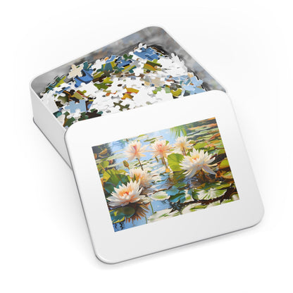 Bold And Beautiful Jigsaw Puzzle 1000 pieces of White Water Lily in Pond - Fun & Challenging - Best Gift for Teenager - Family Game - Puzzle for Adult & 14+ Kids