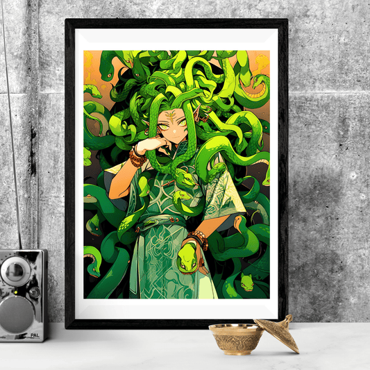 2023 Printable Strangling Anime Snake Haired Gorgon Medusa Poster Greek Mythology Gifts Unframed Digital Aesthetic Wall Hanging Home Decor Digital Download