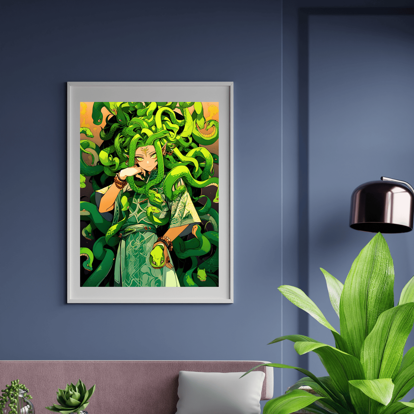 2023 Printable Strangling Anime Snake Haired Gorgon Medusa Poster Greek Mythology Gifts Unframed Digital Aesthetic Wall Hanging Home Decor Digital Download