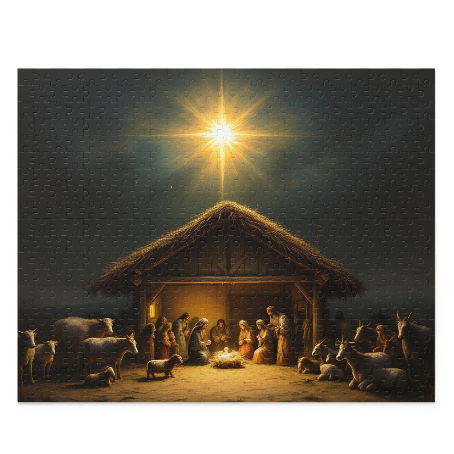 SARSARI Nativity O Star of Bethlehem Jigsaw Puzzle Games (120, 252, 500 pieces) for Adults | Educational Brain Toys | Holiday Religious Gift for Family