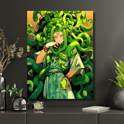 2023 Printable Strangling Anime Snake Haired Gorgon Medusa Poster Greek Mythology Gifts Unframed Digital Aesthetic Wall Hanging Home Decor Digital Download