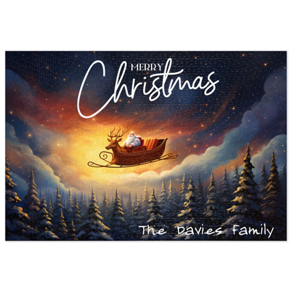 Personalized Jigsaw Puzzle 1000 pieces: Santa's Sleigh | Custom Text with Sizes (110-1000 Pieces) | Challenging Puzzle | Ideal Gift | Educational Family Activity