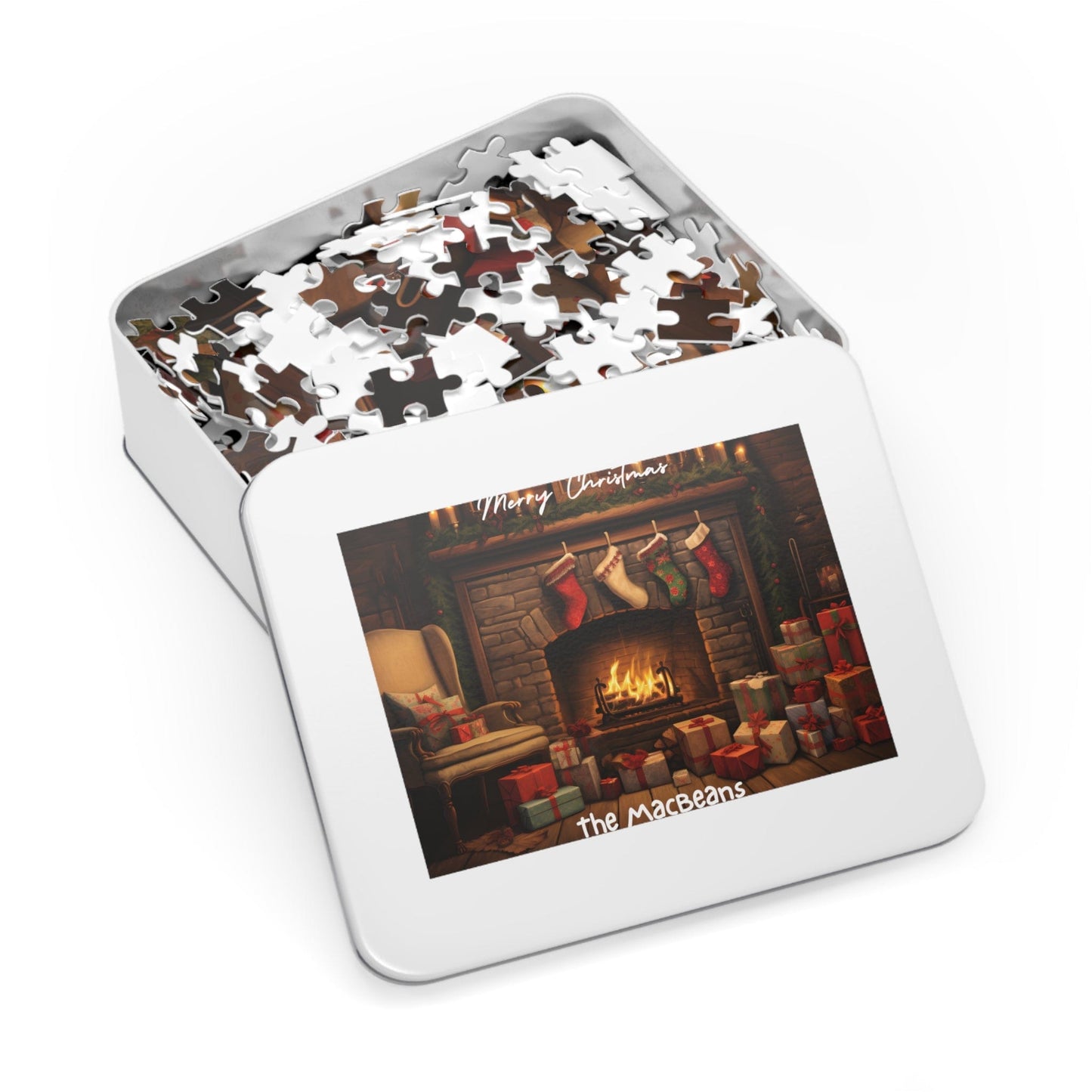 Custom Jigsaw Puzzle 1000 pieces: Cozy Fireplace Scene | Custom Text with Sizes (110-1000 Pieces) | Most Difficult Puzzle | Ideal Gift for Friends | Educational Family Activity