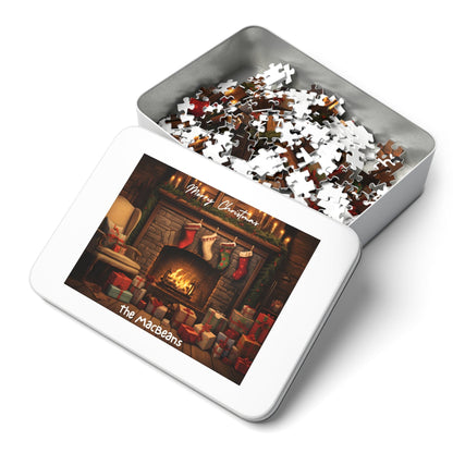 Custom Jigsaw Puzzle 1000 pieces: Cozy Fireplace Scene | Custom Text with Sizes (110-1000 Pieces) | Most Difficult Puzzle | Ideal Gift for Friends | Educational Family Activity