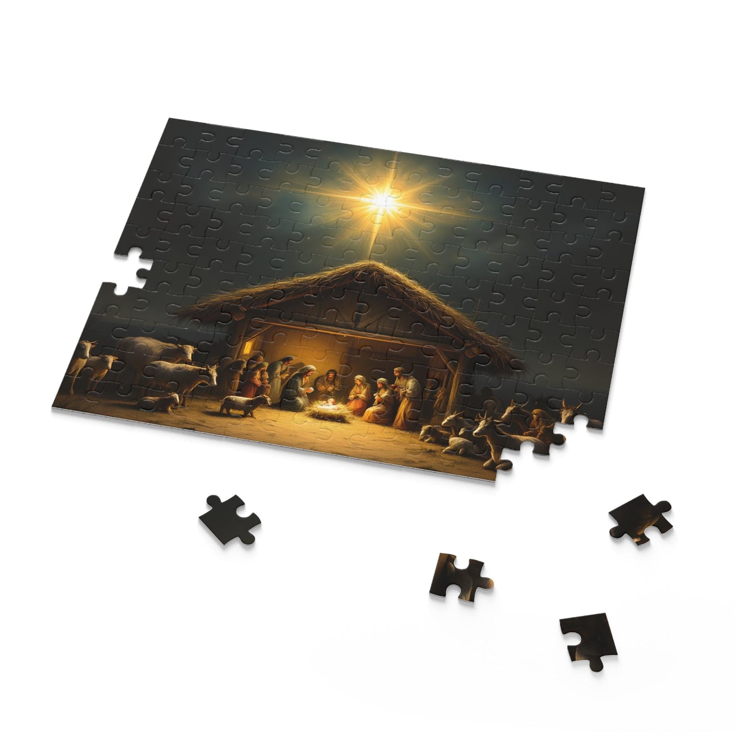 SARSARI Nativity O Star of Bethlehem Jigsaw Puzzle Games (120, 252, 500 pieces) for Adults | Educational Brain Toys | Holiday Religious Gift for Family