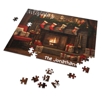 Custom Jigsaw Puzzle 1000 Pieces: Cozy Fireplace | Custom Text with Sizes (110-1000 Pieces) | Challenging Puzzle | Ideal Gift | Educational Family Activity