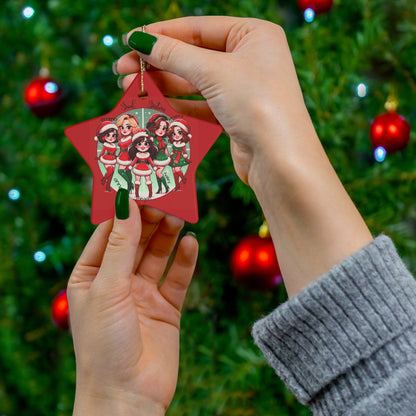 Personalized Christmas Ornaments for Soul Sisters 2023 3mm Round Ceramic (Four Shapes) | Group of Five with Names