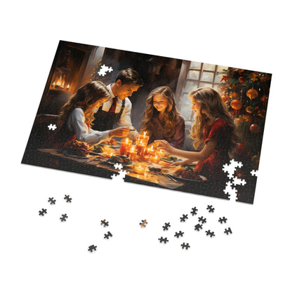Christmas Dinner Jigsaw Puzzle 1000 Piece: Joyful Family Dinner Scene | Custom Sizes (110-1000 Pieces) | Limited Edition Festive Gift | Stress-Relief Activity for All Ages