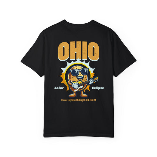 Ohio Total Solar Eclipse 4.08.24 America Shirt Adult S-4XL - Black/Graphite, Sun Totality April 8th T-Shirt, Back Design Tee