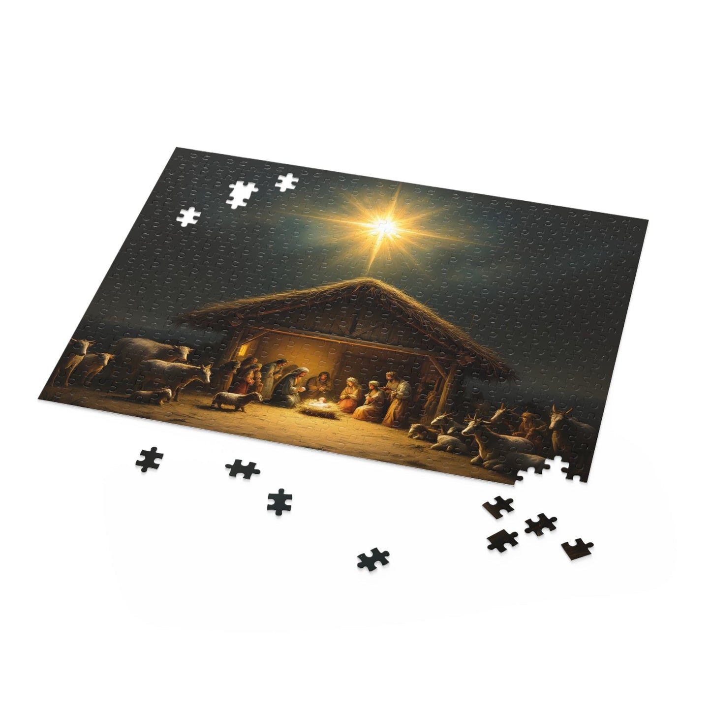 SARSARI Nativity O Star of Bethlehem Jigsaw Puzzle Games (120, 252, 500 pieces) for Adults | Educational Brain Toys | Holiday Religious Gift for Family