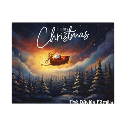 Personalized Jigsaw Puzzle 1000 pieces: Santa's Sleigh | Custom Text with Sizes (110-1000 Pieces) | Challenging Puzzle | Ideal Gift | Educational Family Activity