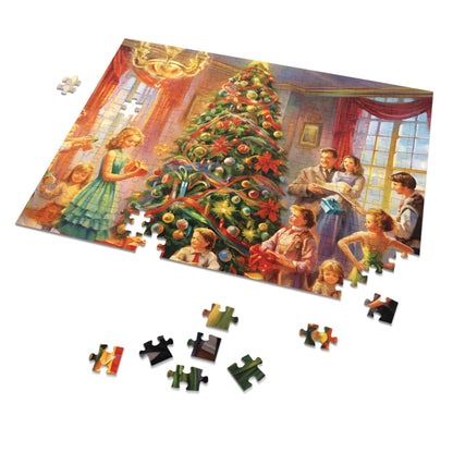 Modern Christmas Jigsaw Puzzle (1000 Pieces):Oil-Painted Home Party Scene | Custom Sizes (110-1000 Pieces) | Challenging Festive Activity | Ideal Holiday Gift | Brain Teasing Game for Kids & Adults