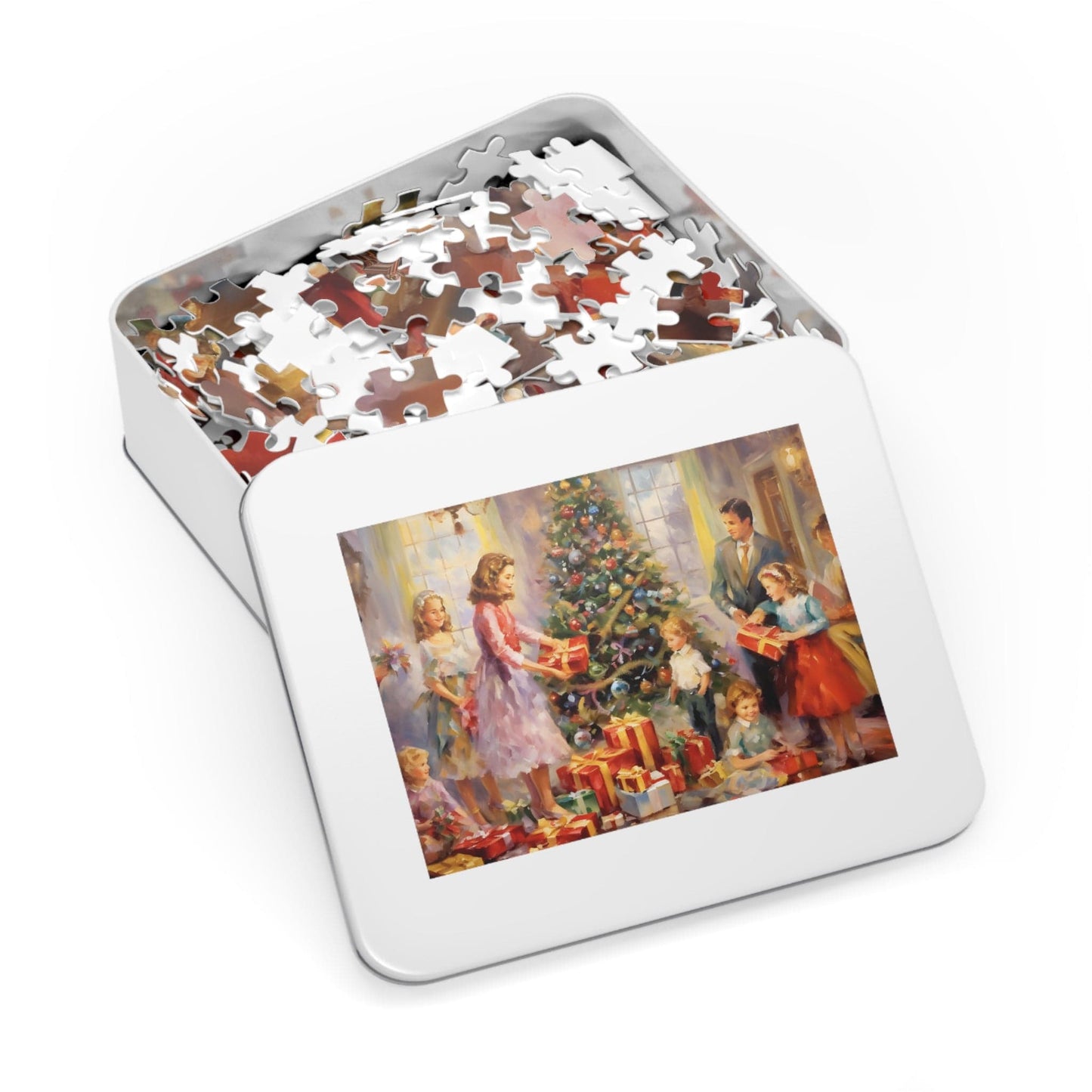 Christmas Eve Jigsaw Puzzle (1000 Pieces): Happy Family Around Christmas Tree | Custom Sizes (110-1000) | Hardest Puzzles | Festive Puzzle Gifts | Stress-Relief Activity for Kids & Adults | Limited Edition