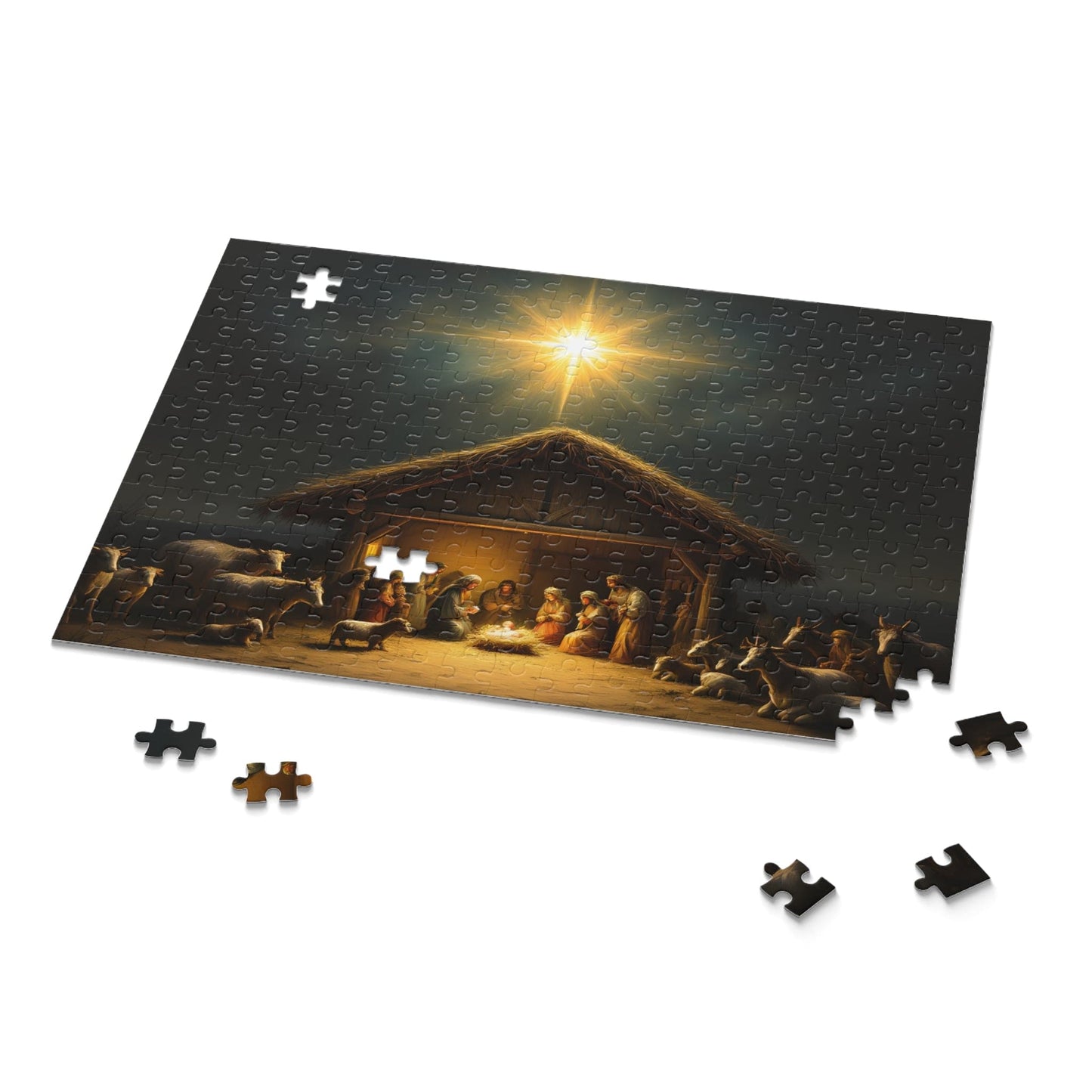 SARSARI Nativity O Star of Bethlehem Jigsaw Puzzle Games (120, 252, 500 pieces) for Adults | Educational Brain Toys | Holiday Religious Gift for Family