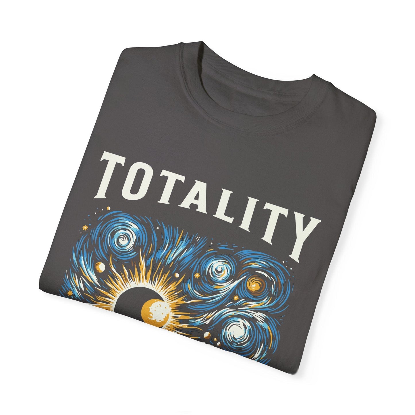 Totality Solar Eclipse 4.08.24 Starry Night Painting Shirt Adult S-4XL - Black/Graphite