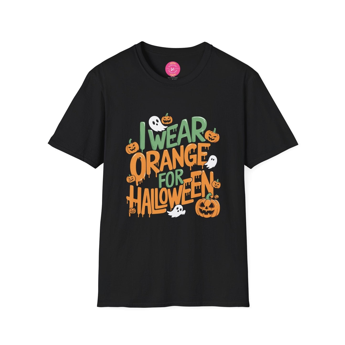 Black I Wear Orange for Funny Halloween Fall Winter Classic Fit Print Tee Shirt for Women/Men XS-5XL - #G6400