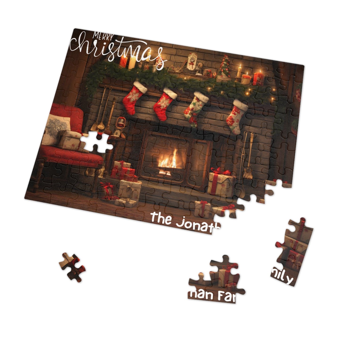 Custom Jigsaw Puzzle 1000 Pieces: Cozy Fireplace | Custom Text with Sizes (110-1000 Pieces) | Challenging Puzzle | Ideal Gift | Educational Family Activity