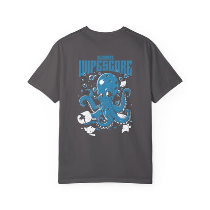 Oversized Funny Octopus Havoc Graphic Tee Back Printed Unisex - Navy/Graphite, Gift for Sea Lovers