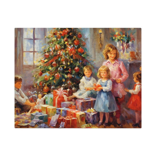 Christmas Tree Jigsaw Puzzle 1000 Piece: Children with Gifts Around Christmas Tree | Custom Sizes (110-1000 Pieces) | Hardest Puzzles | Christmas Family Activity | Educational Gift for All Ages