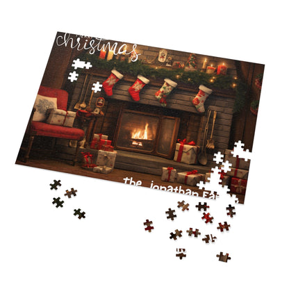 Custom Jigsaw Puzzle 1000 Pieces: Cozy Fireplace | Custom Text with Sizes (110-1000 Pieces) | Challenging Puzzle | Ideal Gift | Educational Family Activity