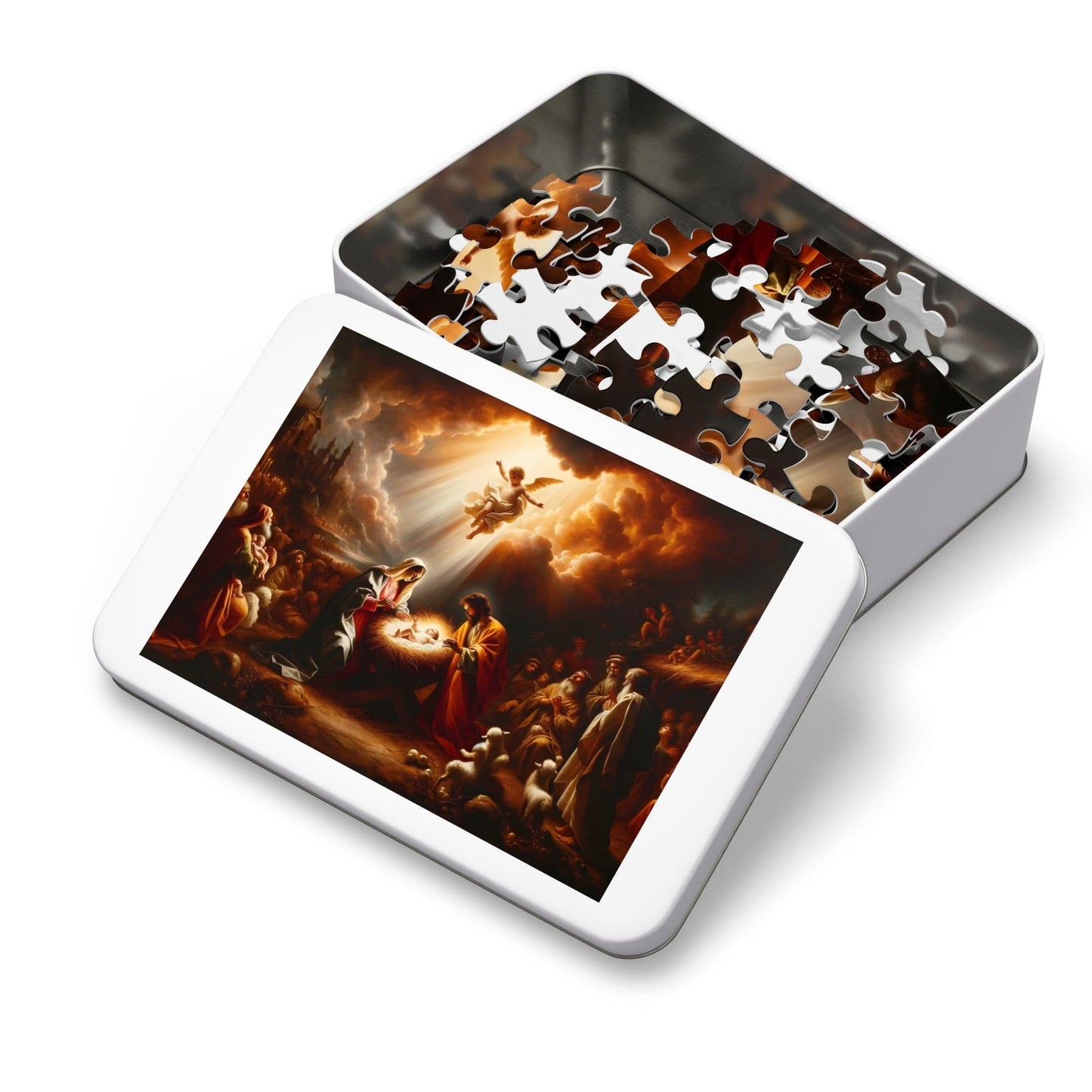 Jesus and Angels Jigsaw Puzzles | Nativity Scene Jigsaw Puzzle 110, 252, 500, 1000 piece for Christmas | Limited Edition | Religious Holy Puzzle for Adult & Kids