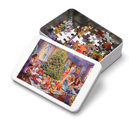 Jigsaw Puzzle Christmas Decorations (1000 Pieces): Family Around Christmas Decorations | Customizable Sizes (110-1000 Pieces) | Challenging Festive Puzzle | Ideal Holiday Gift | Educational Family Activity