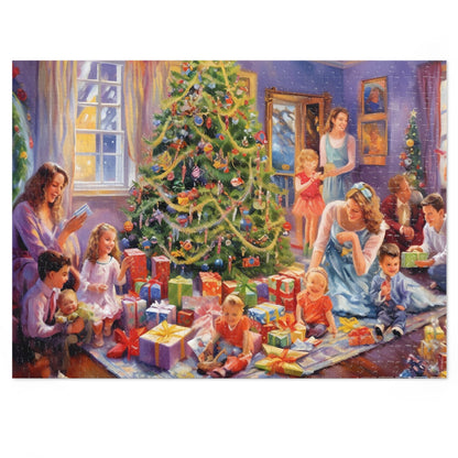 Jigsaw Puzzle Christmas Decorations (1000 Pieces): Family Around Christmas Decorations | Customizable Sizes (110-1000 Pieces) | Challenging Festive Puzzle | Ideal Holiday Gift | Educational Family Activity