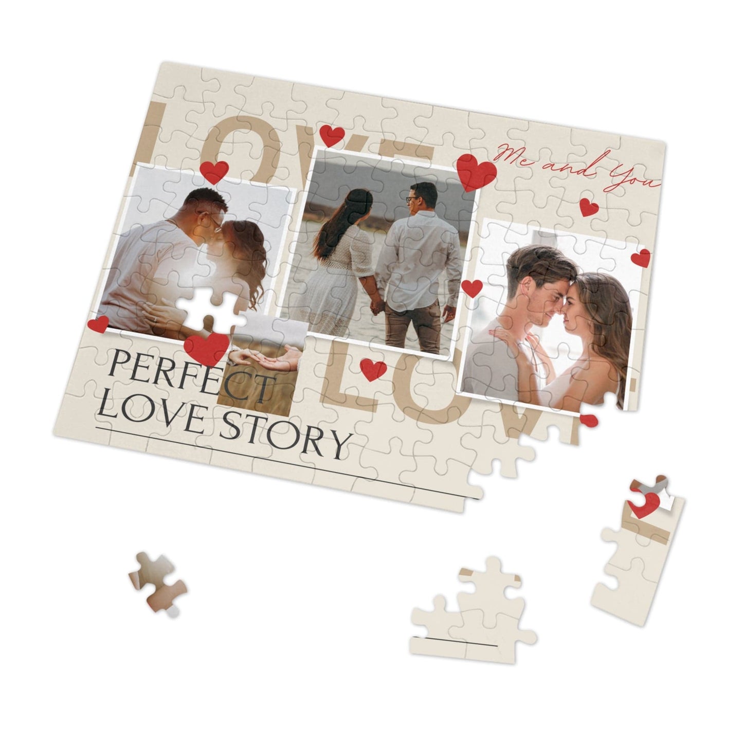 Custom Couple/Husband Jigsaw Puzzle from Photo Collage - 1000/500/252/110 Pieces - Romantic DIY Valentine's Gifts for Him