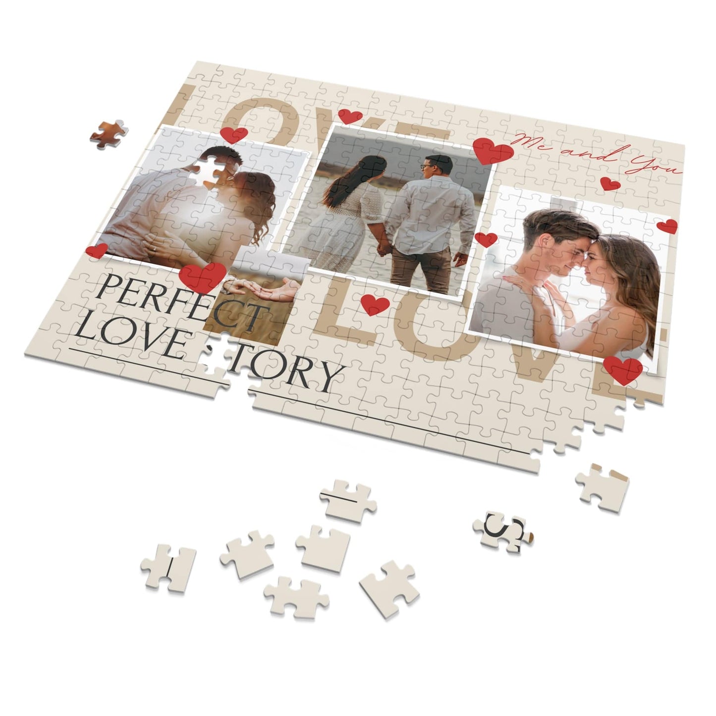 Custom Couple/Husband Jigsaw Puzzle from Photo Collage - 1000/500/252/110 Pieces - Romantic DIY Valentine's Gifts for Him