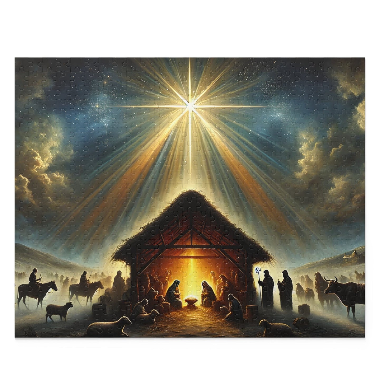 SARSARI Miracle in Bethlehem Jesus Jigsaw Puzzle Games (120, 252, 500 pieces) for Adults | Educational Brain Toys | Holiday Religious Gift for Family