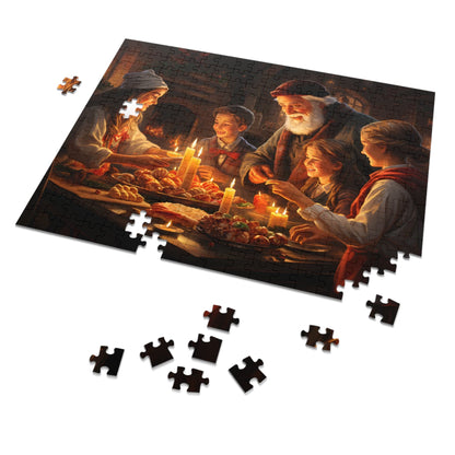 Van Gogh Inspired Christmas Jigsaw Puzzle: Family Christmas Gathering | Customizable Sizes (30-1000 Pieces) | Perfect Gift for Family Game Nights | Stress-Relieving Activity for Kids & Adults