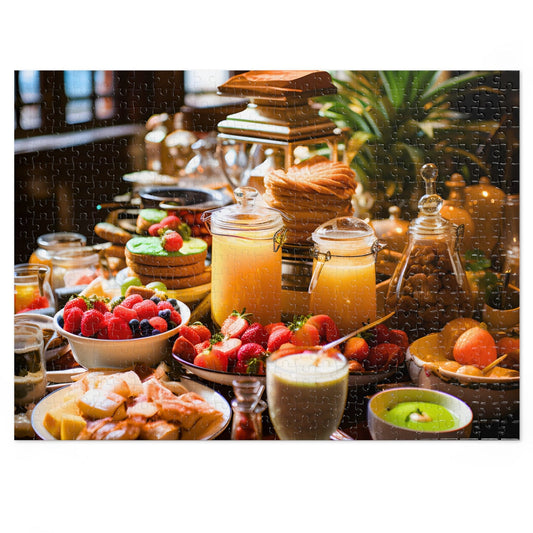 Jigsaw Piecework Puzzles 500 Piece for Adults and Kids - Breakfast Spread in Luxury Hotel - The Impossible Puzzle