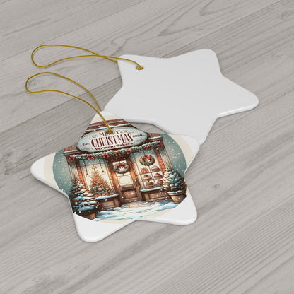 Custom Decor Christmas Ornaments 2023 3mm Round Ceramic (Four Shapes) | First Christmas as Business Owner Ornament | Ideal for Bakery Shop & Small Business Owners | Unique Startup Gift | Hanging Ornament