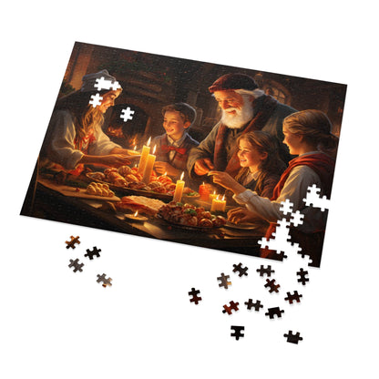 Van Gogh Inspired Christmas Jigsaw Puzzle: Family Christmas Gathering | Customizable Sizes (30-1000 Pieces) | Perfect Gift for Family Game Nights | Stress-Relieving Activity for Kids & Adults