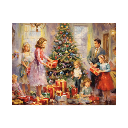 Christmas Eve Jigsaw Puzzle (1000 Pieces): Happy Family Around Christmas Tree | Custom Sizes (110-1000) | Hardest Puzzles | Festive Puzzle Gifts | Stress-Relief Activity for Kids & Adults | Limited Edition