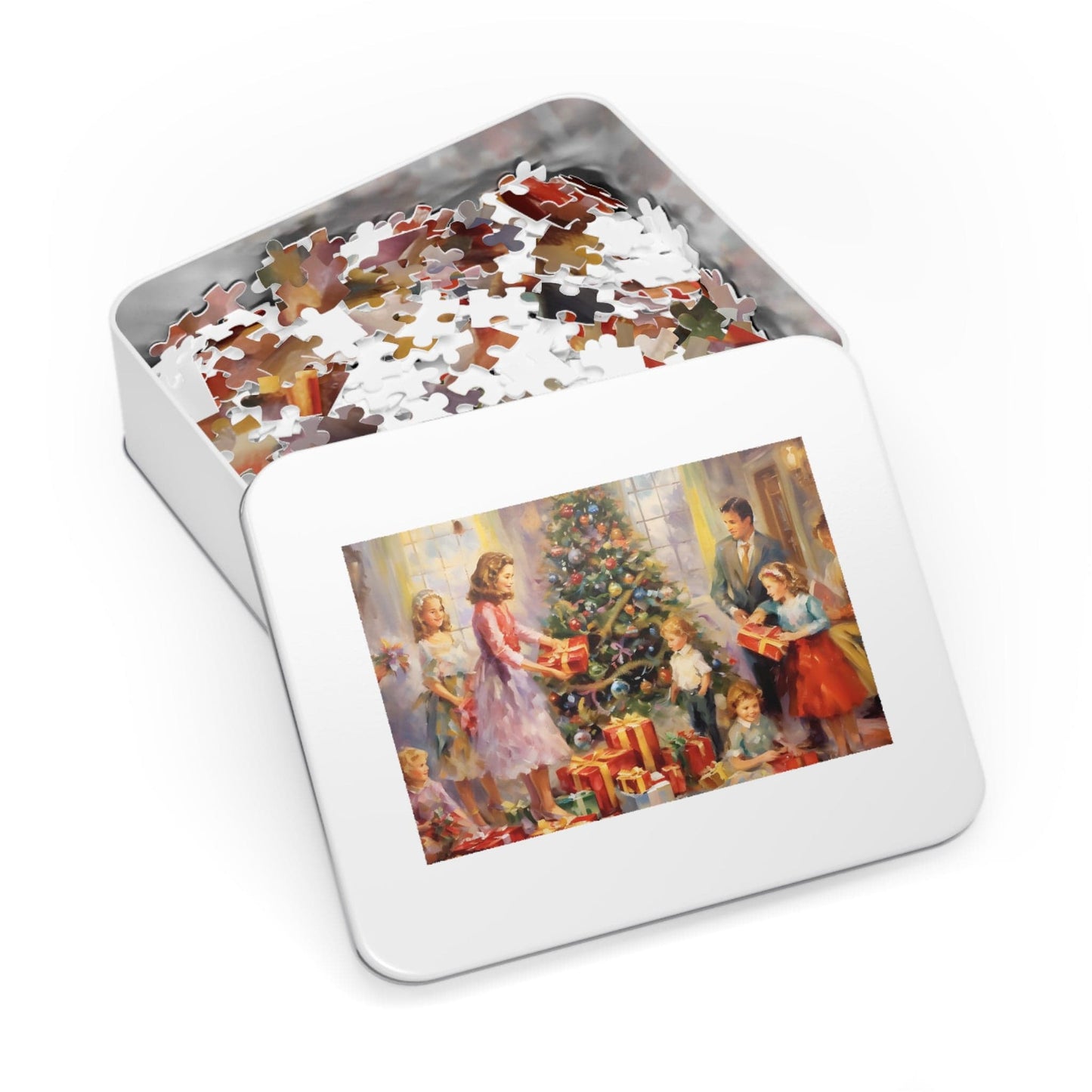 Christmas Eve Jigsaw Puzzle (1000 Pieces): Happy Family Around Christmas Tree | Custom Sizes (110-1000) | Hardest Puzzles | Festive Puzzle Gifts | Stress-Relief Activity for Kids & Adults | Limited Edition