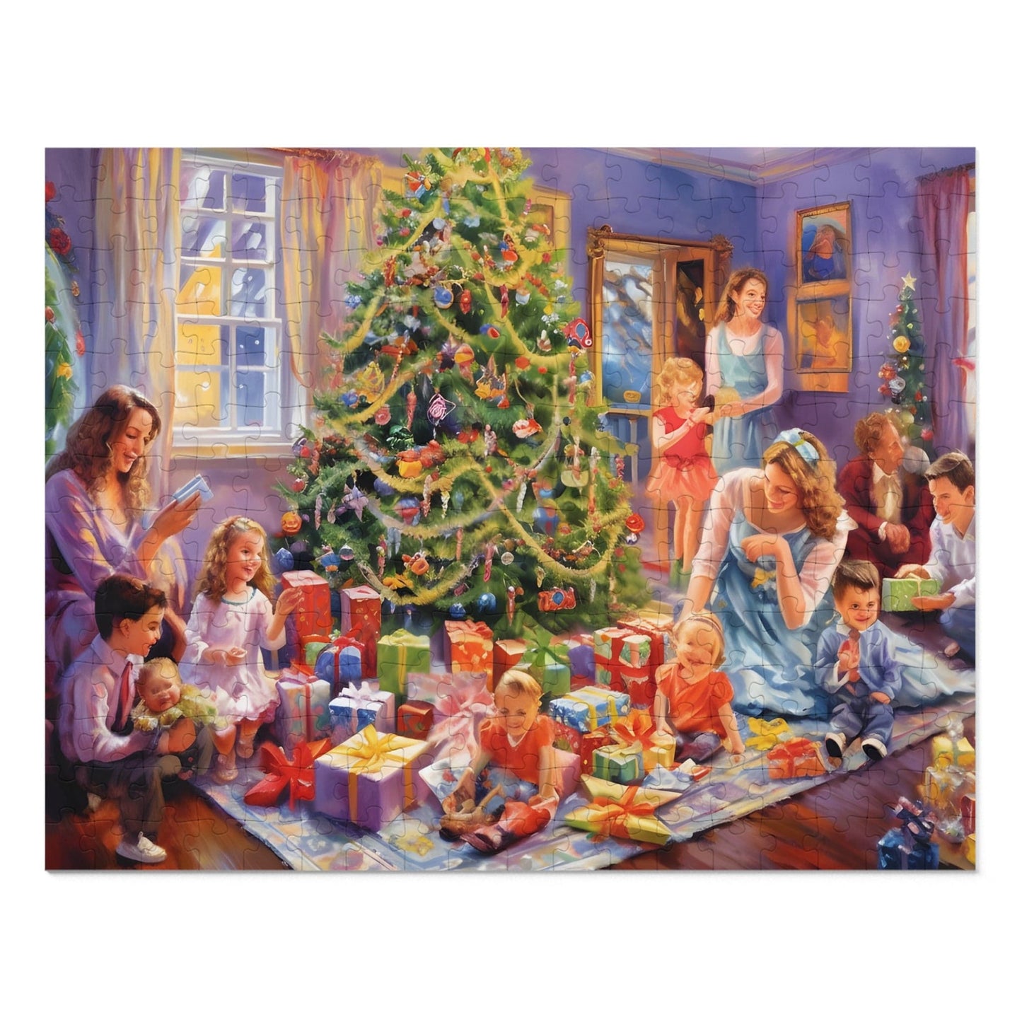 Jigsaw Puzzle Christmas Decorations (1000 Pieces): Family Around Christmas Decorations | Customizable Sizes (110-1000 Pieces) | Challenging Festive Puzzle | Ideal Holiday Gift | Educational Family Activity