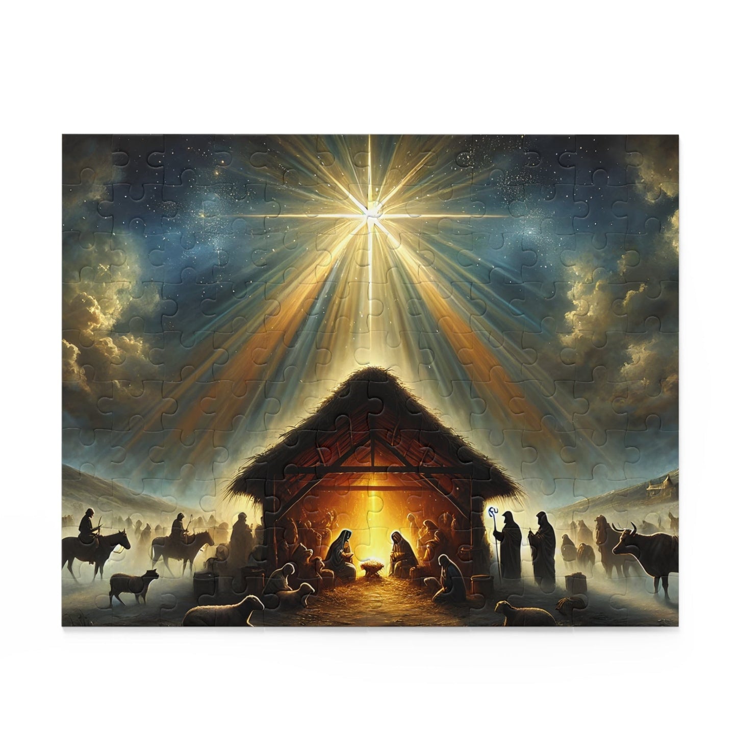 SARSARI Miracle in Bethlehem Jesus Jigsaw Puzzle Games (120, 252, 500 pieces) for Adults | Educational Brain Toys | Holiday Religious Gift for Family