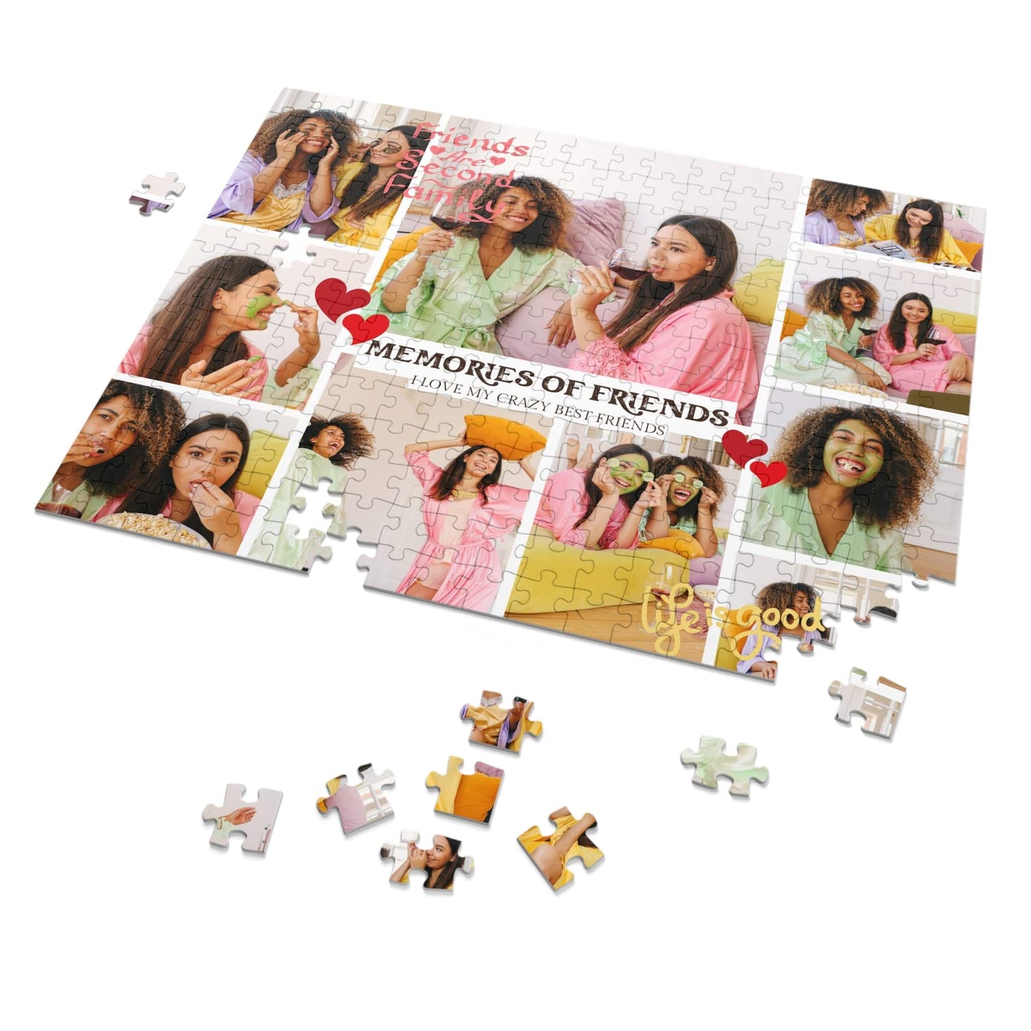 Jigsaw Puzzle Custom Photo for Best Friends from Collage - 1000/500/252/110 Pieces - DIY Gifts for Friends Moving Away