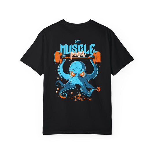 Funny Octopus Gym Cotton Back Graphic T-shirts Oversized Unisex - Black/Navy, Trendy Workout Shirt