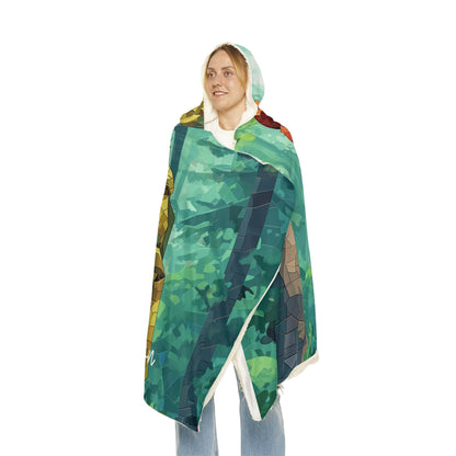 Oversized Fleece Hooded Blanket Smokey Bear In Woods (203 x 140 cm) with Personalized Name - Sherpa Custom Hoodie Blanket for Women