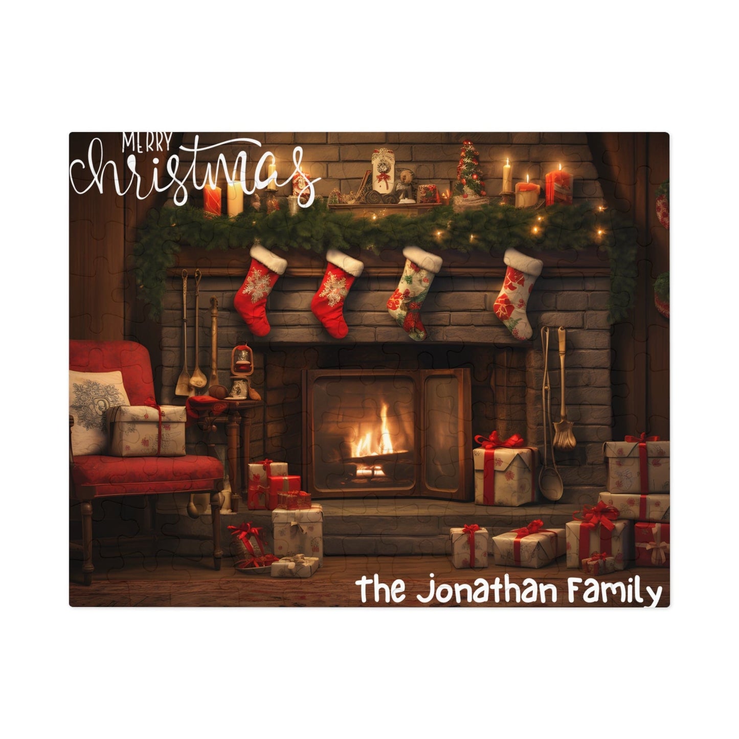 Custom Jigsaw Puzzle 1000 Pieces: Cozy Fireplace | Custom Text with Sizes (110-1000 Pieces) | Challenging Puzzle | Ideal Gift | Educational Family Activity