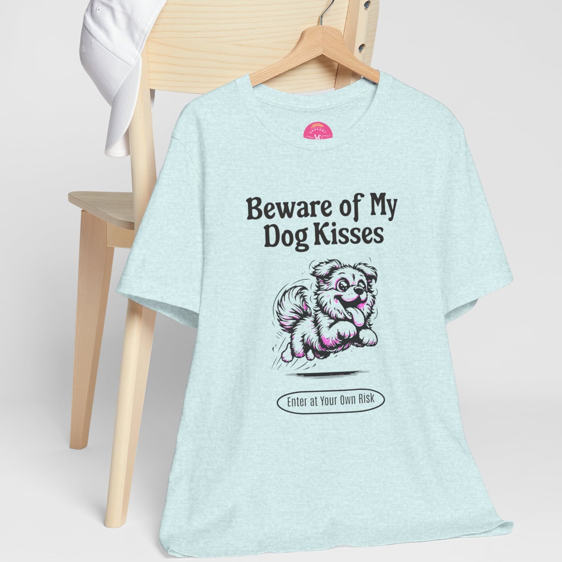 Dog Lover Animal Loos Fit Tee Shirt Dog heather prism iceblue tee on hanger
