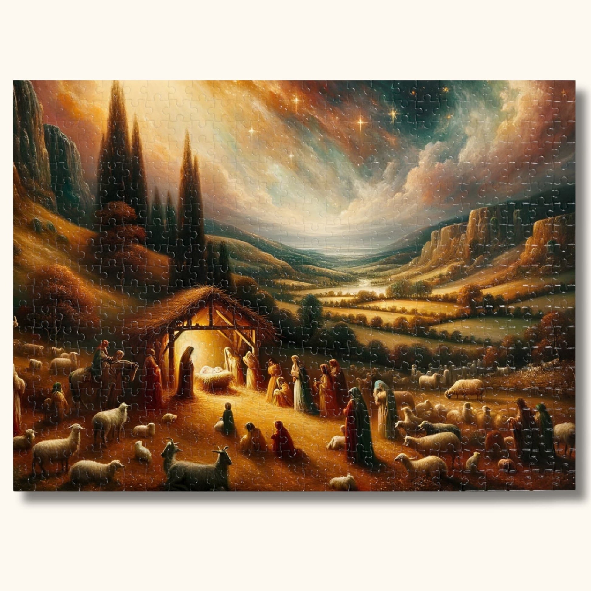 Main view of the 500-piece Nativity Scene Jigsaw Puzzle.