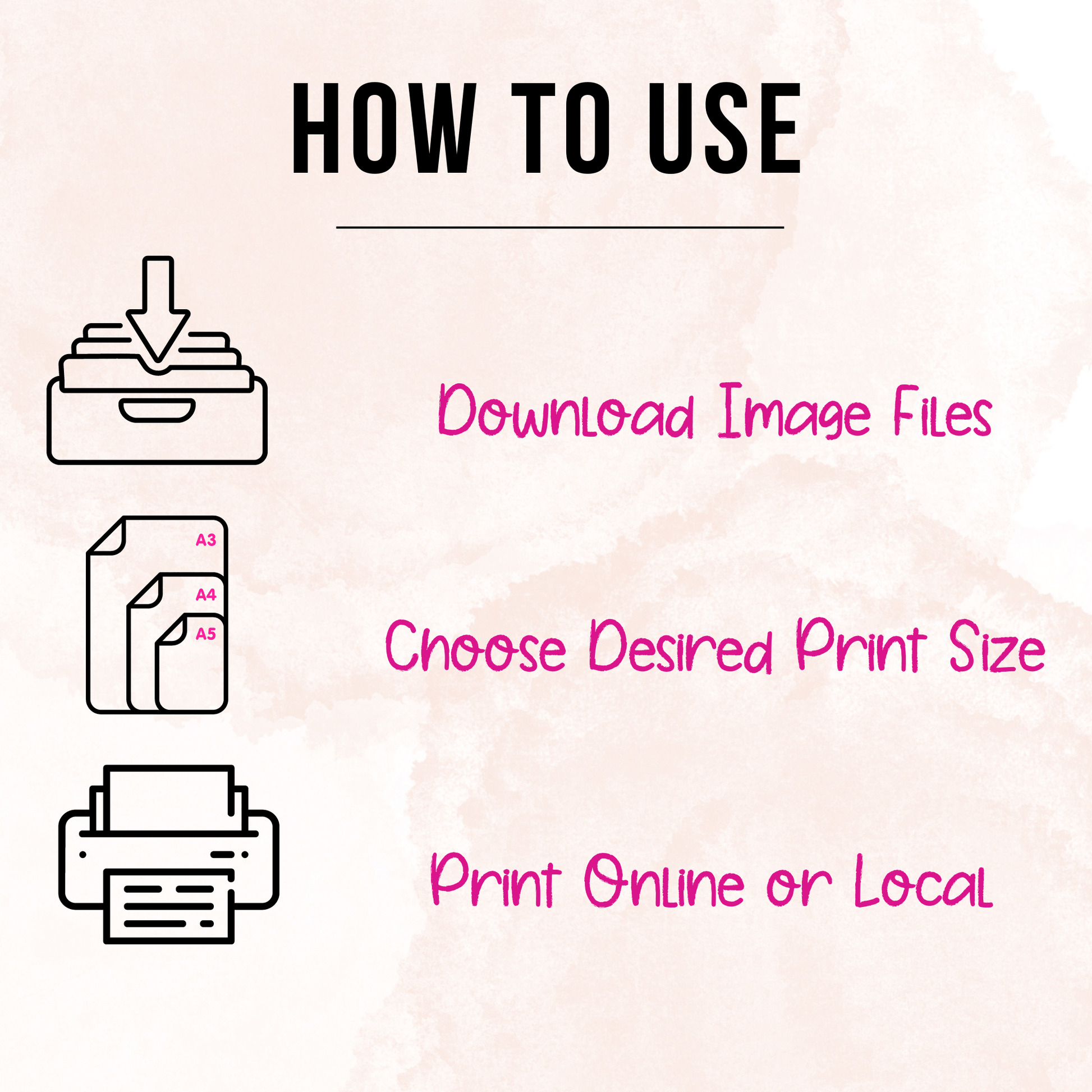 written instruction of how to download and print file