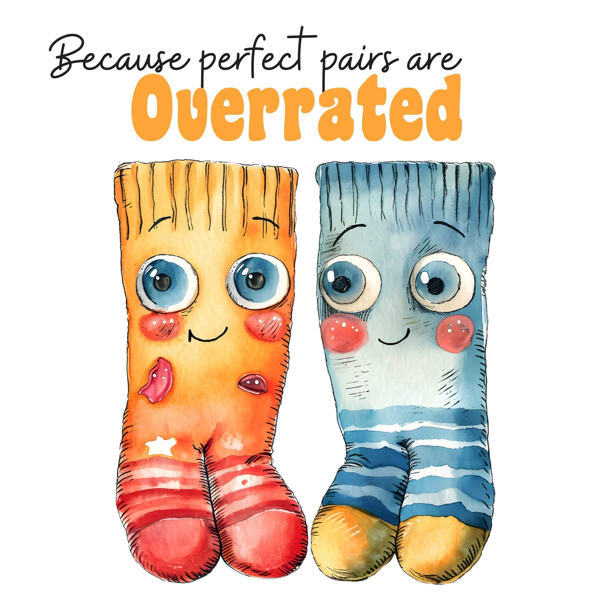 Mismatched Socks Pair Clipart from Anti-Valentine's Day 2024 PNG Bundle.