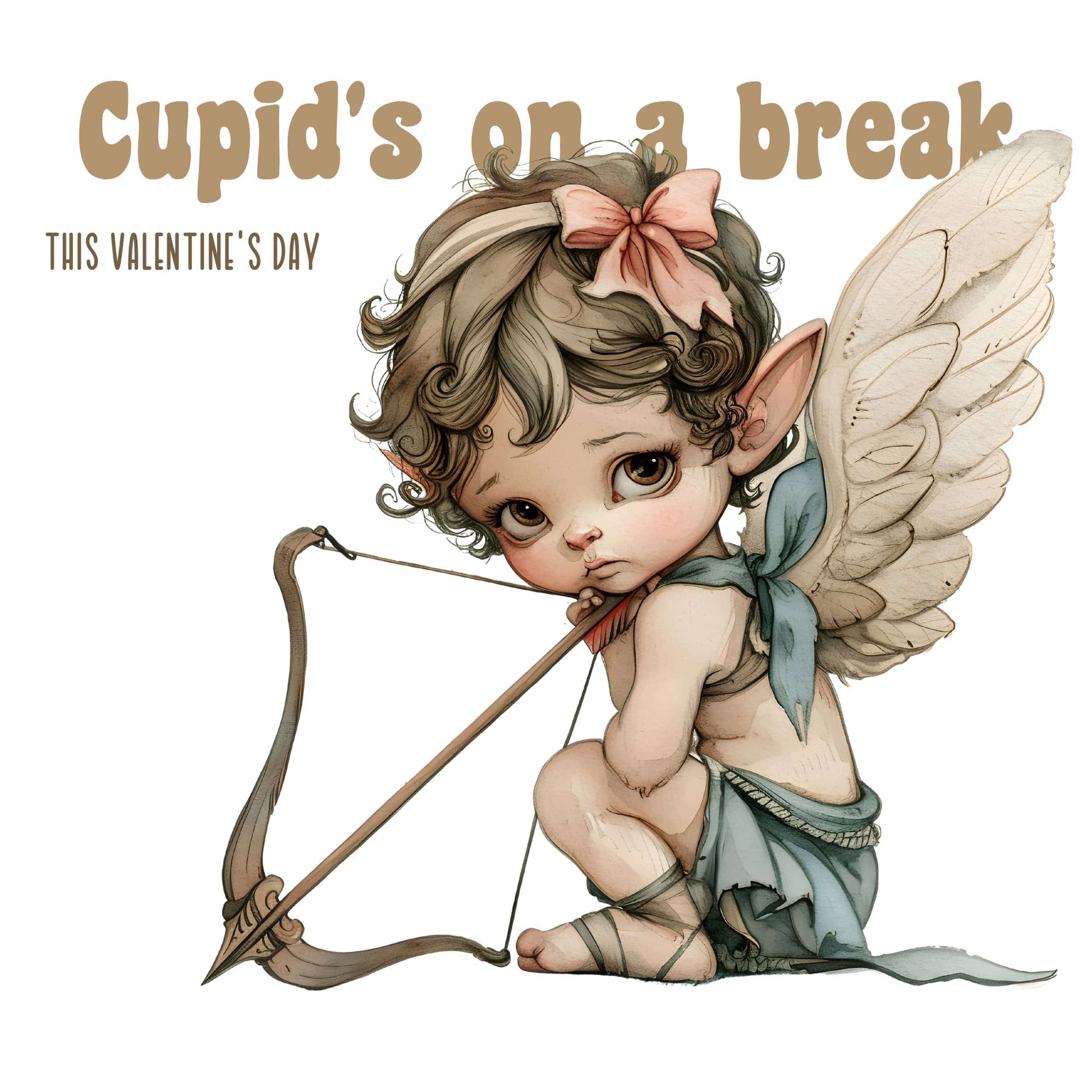 Sarcastic Cupid Clipart in the Anti-Valentine's Day 2024 PNG Bundle.