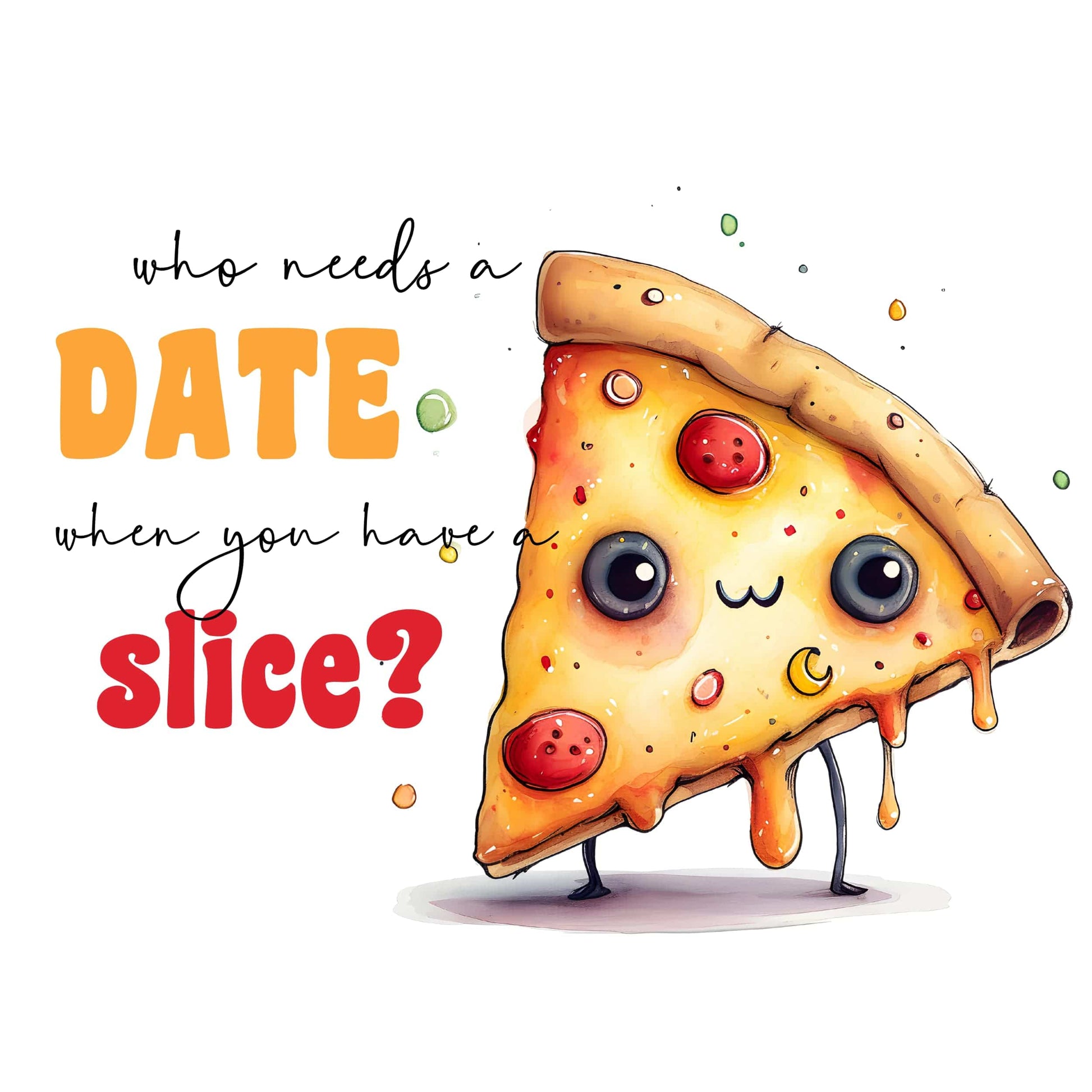 Solo Pizza Party Clipart in Anti-Valentine's Day 2024 PNG Bundle.