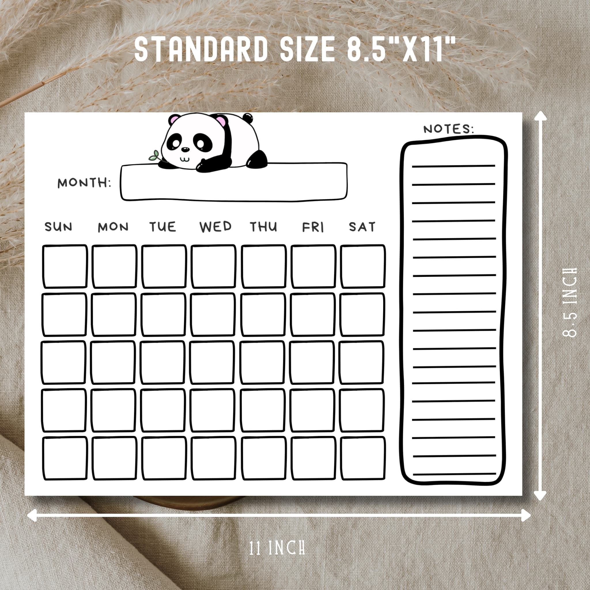 Panda Calender 🐼 FREE Cute Panda Calendar PDF | Kawaii Monthly Planner 8.5x11 🆓 ...